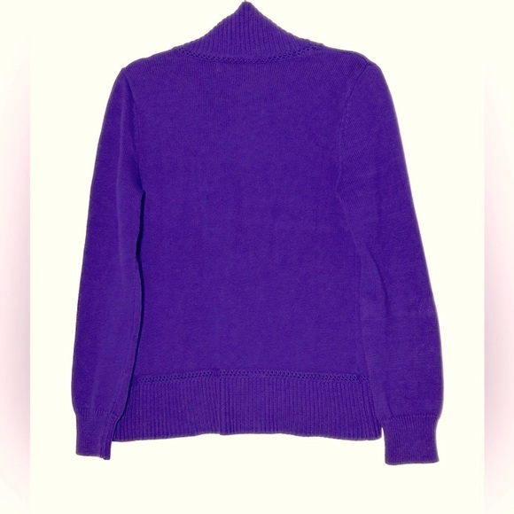 Lauren Ralph Lauren Purple Cardigan with Gold Buttons, Small Petite SP - Picture 2 of 9